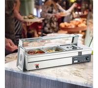 VEVOR Scaldavivande Elettrico Commerciale Buffet 3x11 L da Banco 1500W 30-85°C