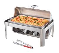 VEVOR Scaldavivande per Buffet Riscaldato a Carburante da 8,5 L con Coperchio Pinza, Scaldavivande Rettangolare con Coperchio in Acciaio Inossidabile Buffet Self-Service Catering Hotel Albergo Evento