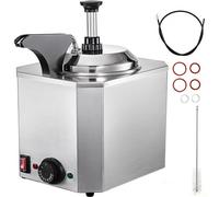 VEVOR Scaldavivande Pompa per Formaggio Scaldacotte in Acciaio Inossitibile Nacho con 1 Pompa Capacità da 2,5 L