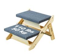 VEVOR Scale per Animali Domestici in Legno 2 Gradini, Scale per Cani in Legno Pieghevoli 2 in 1, per Letti, Divano, Scale per Cani e Rampa per Animali di Piccola Media Grande Taglia, Fino a 50 kg