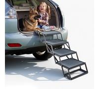 VEVOR Scaletta Cani per Auto a 4 Gradini per Cani di Grossa Taglia con Superficie Antiscivolo, Scaletta Portatile per Animali Domestici, Supporto Max 181 kg, per Auto SUV Camion Letto Alto Divano