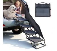 VEVOR Scaletta per Animali Domestici Supporto Max 181 kg per Auto, Rampa Pieghevole Larga a 4 Gradini per Cani di Grossa Taglia con Superficie Antiscivolo Portatile, per SUV Camion Letti Alti Divani