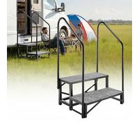 VEVOR Scaletta per Camper con 2 Corrimani a 2 Gradini Capacità di Carico di 300 kg, Gradini per Camper Roulotte Antiscivolo per Animali Domestici, Scaletta 740 x 530 x 1120 mm per Roulotte Piscina