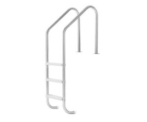 VEVOR Scaletta per Piscina Interrata in Acciaio Inox a 3 Gradini Antiscivolo, Scala di Sicurezza con Base Stabile e Doppio Corrimano Comodo, Portata 120 kg, per Piscine Interrate da 121,9 a 137,2 cm