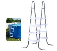 VEVOR Scaletta per Piscine Fuori Terra, Scala di Sicurezza per Piscine a 4 Gradini con Struttura ad A Stabile, Altezza 121,9 cm, Telaio in Acciaio Robusto, Gradini Larghi Antiscivolo, Portata 136 kg