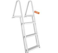 VEVOR Scaletta per Pontile, 3 Gradini Rimovibili, Scala per Barca in Lega di Alluminio, Carico 158,7 kg con Gradino Antiscivolo, Facile da Installare per Barca, Lago, Piscina, Imbarco Marittimo