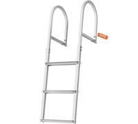 VEVOR Scaletta per Pontile, 3 Gradini Rimovibili, Scaletta per Pontone in Lega di Alluminio, Carico 500 libbre 226 kg, Scaletta Antiscivolo Grande Pedale Gradino 78 mm per Imbarco Barca, Lago, Piscina