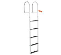 VEVOR Scaletta per Pontile, 5 Gradini Rimovibili, Scaletta per Pontone in Lega di Alluminio, Portata 500 libbre 226 kg, Tappetino in Gomma Antiscivolo Gradino 78 mm per Imbarco Barca, Lago, Piscina