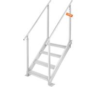VEVOR Scaletta da Barca in Alluminio Regolabile in Altezza 75-96 cm 4 Gradini