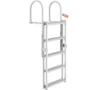 VEVOR Scaletta per Pontile Retrattile 5 Gradini, Portata 158 kg, Scaletta per Barca per Pontone Lega di Alluminio Altezza Regolabile 1700-2005 mm Scaletta Antiscivolo per Barca Piscina