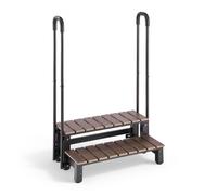 VEVOR Scaletta per Vasca Idromassaggio 2 Gradini da Esterno Carico 250kg, Struttura in Acciaio e HIPS, Corrimano, Piscina Fuori Terra Gonfiabile Camper, Gradino Larghezza 820mm, Scaletta Antiscivolo