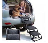 VEVOR Scaletta Pieghevole per Auto per Animali Domestici, Scala Pieghevole a 4 Gradini per SUV Camion Letti Divani per Animali Domestici Carico max 90,72 kg Superficie Antiscivolo, Extra Large