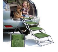 VEVOR Scaletta Pieghevole per Auto per Cani Animali Domestici, Scala Pieghevole a 4 Gradini per SUV Camion Letti Divani per Animali Domestici Carico max 90,72 kg Superficie Antiscivolo Portatile