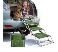 VEVOR Scaletta Pieghevole per Auto per Cani Animali Domestici, Scala Pieghevole a 4 Gradini per SUV Camion Letti Divani per Animali Domestici Carico max 90,72 kg Superficie Antiscivolo Portatile