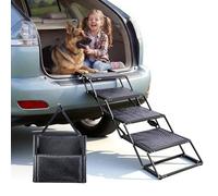 VEVOR Scaletta Pieghevole per Auto per Cani Animali Domestici, Scala Pieghevole a 4 Gradini per SUV Camion Letti Divani per Animali Domestici Carico max 113,4 kg Superficie Antiscivolo Extra Large