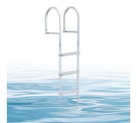 VEVOR Scaletta Smontabile per Molo, Scaletta Dritta da Pontile, 4 Gradini Larghi e Antiscivolo in PP, Portata Massima 227 kg, Struttura in Lega di Alluminio, Sgancio Rapido, per Laghi e Imbarcazioni