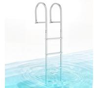 VEVOR Scaletta Smontabile per Molo, Scaletta Dritta da Pontile, 4 Gradini Larghi e Antiscivolo, Portata Massima 227 kg, Struttura in Lega di Alluminio, Sgancio Rapido, per Laghi e Barche a Pontone