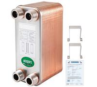 VEVOR Scambiatore di Calore 40 Piastre Scambiatore di Calore per Riscaldamento EATB12 Scambiatore di Calore Piastre in Acciaio