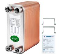 VEVOR Scambiatore di Calore 60 Piastre Scambiatore di Calore per Riscaldamento B12-60 Scambiatore di Calore Piastre in Acciaio