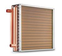 VEVOR Scambiatore di Calore Acqua-Aria, con Alette in Alluminio 242 per Forni a Legna Esterno, Riscaldamento e Raffreddamento Residenziale ad Aria Forzata Porte Rame 3 File 9,53 mm 40,64 x 40,64 cm