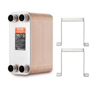 VEVOR Scambiatore di Calore, Piastre Brasate in Rame o Acciaio Inossidabile 316 L 127x305 mm, 80 Piastre, per Riscaldamento a Pavimento, Riscaldamento Acqua, Scioglimento Neve, Raffreddamento Birra