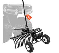 VEVOR Scarificatore per Trattorino Tagliaerba da 122 cm, Rastrello da Giardino Trainato per Trattorini Tosaerba ATV, 24 Denti in Acciaio Resistenti, Altezza e Angolazione Regolabili, per Prato