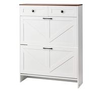 VEVOR Scarpiera con 2 Cassetti Pieghevoli in Stile Rustico con 2 Cassetti