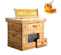 VEVOR Scatola Alveare, 20 favi, Alveare per lucioperca, Legno di cedro rivestito con cera d'api, 1 Scatola per api profonda + 1 Media, Set di alveari Langstroth, Finestre in acrilico trasparente