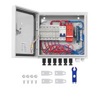 VEVOR Scatola combinatrice fotovoltaica 6 stringhe – fusibile 10A, interruttore 63A, acciaio, IP65