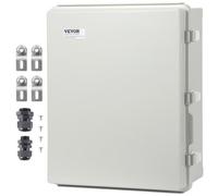 VEVOR Scatola di Giunzione Elettrica per Esterni, 13,78 x 9,84 x 5,90 Pollici, Scatola di Involucro Elettrico in Plastica ABS con Chiusura a Cerniera in Acciaio Inossidabile, IP67