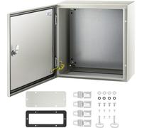 VEVOR Custodia in acciaio NEMA, scatola elettrica in acciaio NEMA IP66 impermeabile e antipolvere, scatola di giunzione elettrica per esterni/interni, con piastra di montaggio