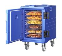 VEVOR Scatola per alimenti coibentato, Scatola calda 82 Qt per catering, Porta bevande per alimenti in LLDPE, Scaldavivande a caricamento frontale con maniglie con ruote per ristorante, mensa, ecc.