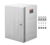 VEVOR Scatola elettrica in Acciaio, 16"x 12"x 10", Custodia per Apparecchiature Elettriche per Esterni Montata a Parete con Blocco Cerniere Piastra di Montaggio, Impermeabile IP66