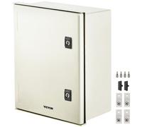 VEVOR Custodia in acciaio NEMA, scatola elettrica in fibra di vetro NEMA IP66 impermeabile e antipolvere, scatola di giunzione elettrica per esterni/interni, piastra di montaggio (40 x 30 x 20 cm)