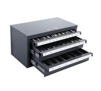 VEVOR Scatola Porta Taglierini 1/8-1 Pollici Cassetti Portautensili 3 Cassetti 29 Scomparti 37,5x20x20 cm, Dispenser per Taglierini Impilabile Facile Identificazione Conservazione da Officina Garage