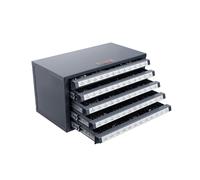 VEVOR Dispenser Cassetta per Punte da Trapano 60 Scomparti Etichettati #1-#60, Scatola per Punte da Trapano 5 Cassetti per Trapano 37,5x20x20 cm Impilabile Conservazione di Punte da Trapano Officina
