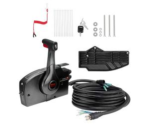 VEVOR Scatola telecomando fuoribordo compatibile con Mercury PT 2 tempi 881170A15, comando acceleratore per barca a montaggio laterale, con interruttore trim, cablaggio 8+4 pin