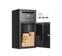 VEVOR Scatole per Consegna dei Pacchi per Esterni, Cassetta Postale da 909 mm per Pacchi con Serratura, Cassetta Postale in Acciaio Zincato con Design Antifurto, per Casa e Ufficio, Nero