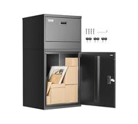 VEVOR Scatole per Consegna dei Pacchi per Esterni, Cassetta Postale da 980 mm per Pacchi con Serratura, Cassetta Postale in Acciaio Zincato con Design Antifurto, per Casa e Ufficio, Nero