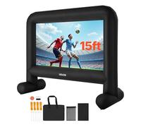 VEVOR Schermo Cinematografico Gonfiabile 3540 x 1300 x 2900 mm Schermo Gonfiabile per Proiezione Lavabile in 600D con Borsa Portatile, Proiettore Cinematografico 16:9, per Esterni, Feste a Tema