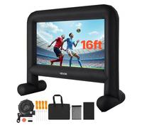 VEVOR Schermo Cinematografico Gonfiabile 3780 x 1300 x 3170 mm Schermo Gonfiabile per Proiezione Lavabile in 600D con Borsa Portatile, Formato 16:9, per Proiezioni di Film all'Aperto, Feste a Tema