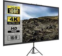 VEVOR Schermo Cinematografico per Esterni, 228,6cm Schermo per Proiettore, HD 16:9 Schermo del Proiettore Portatile con Supporto Treppiede in Alluminio, Grandangolo di 160 Gradi, per Casa, Cattedrale