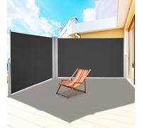 VEVOR Schermo da Patio Retrattile Tende da Sole Paravento Colore Nero 180x600 cm