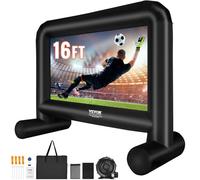 VEVOR Schermo di film gonfiabile, 4,6 m, schermo gonfiabile per esterni con soffiatore e borsa per il trasporto, proiezione anteriore/posteriore, in tessuto Oxford, per feste all'aperto, cortile, film