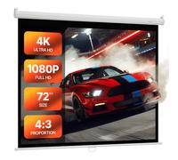 VEVOR Schermo di Proiezione Manuale da 1828,8 mm 4:3 4K Schermo Avvolgibile