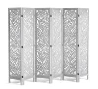 VEVOR Divisorio in Legno per Ambienti, Divisorio per Privacy Pieghevole in Legno a 6 Pannelli, Divisorio per Persiane per Interni Alto 1700 mm, Divisorio Decorativo Portatile per Separazione, Bianco