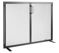 VEVOR Schermo Parascintille per Caminetto 2 Pannelli Schermo per Stufa da 99x78cm con Porta Magnetica, Parascintille per Camino Stufa di Soggiorno Decorazione d'Interni Nero, Pannello Parascintille