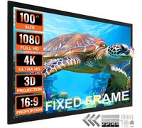 VEVOR Schermo per Proiettore 233 x 136 cm, Dimensioni dello Schermo di Proiezione Diagonale 254 cm, Montaggio a Soffitto Schermo in PVC, Schermo di Proiezione 100 Pollici dello Schermo 16: 9