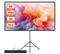VEVOR Schermo per Proiettore con Supporto, Schermi Portatili Antirughe per Interni ed Esterni 160°, 4K HD 16:9, con Treppiede e Borsa per Trasporto, per Presentazioni Cinematografiche, Uffici