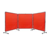 VEVOR Schermo per Saldatura con Telaio a 3 Pannelli da 6' x 6', Schermo di Protezione per Saldatura in Vinile Ignifugo 12 Ruote Girevoli (6 Bloccabili), per Officina, Rosso
